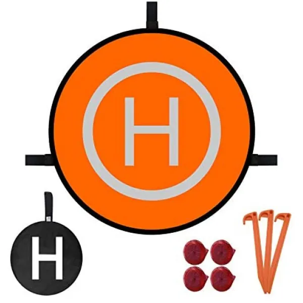 7.예상수령일 2-6일 이내 WinPower 랜딩 패드 드론 용 헬기장 주차장 주차 파트 접이식 범용 형 표리 양용, 블랙