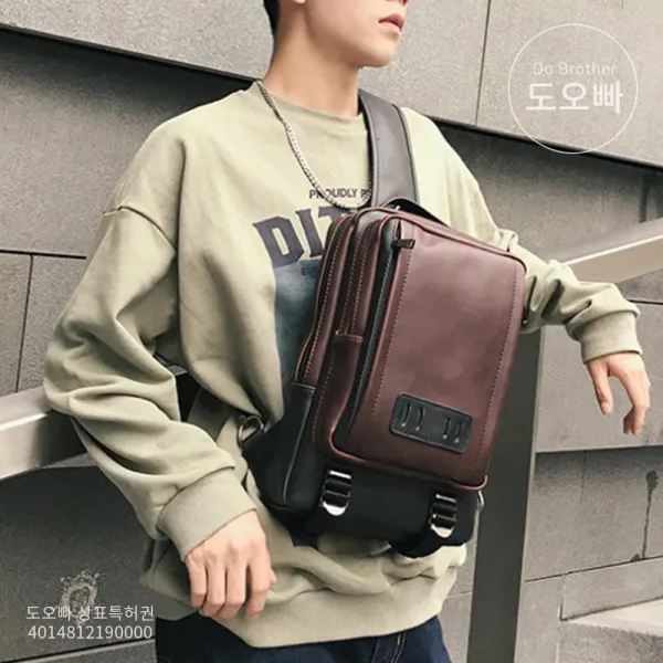 도오빠 남성 가죽 크로스백 메신저백 슬링백 고급 댄디 정장 캐쥬얼 남자 가방 출근 여행 20대 30대 40대 패션 데일리