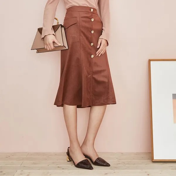 디 싸이 니스 겨울 신법 스커트 여성 빈티지 코듀로이 캐미 가방 힙 미디