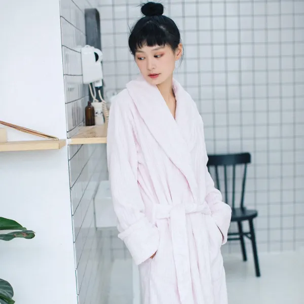 커플가운 겨울용 커플 두꺼운 산호벨벳 잠옷 플란넬 목욕가운 가을겨울 홈웨어 긴팔 남여공용 샤워가운