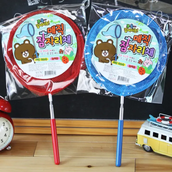 날쌘거북이 직영몰 정품!! 어린이집 유치원 생일 선물 답례품 매직 잠자리채 길이 조절 휴대가 간편한 메세지스티커제공 곤충 채집 방학숙제 단체선물 생일선물 메세지스티커 제공 4개