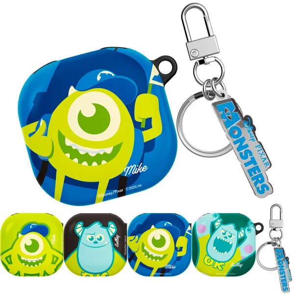 ASC 디즈니 몬스터대학교 갤럭시 버즈라이브 심플 하드 키링 케이스, 스마일 마이크, 디자인