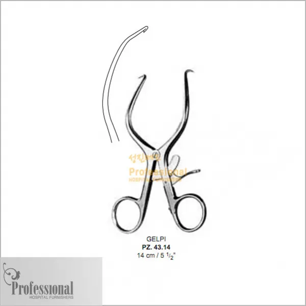 [개창기구] PROFESSIONAL 겔피리드렉타 14CM (GELPI RETRACTOR) PZ-43.14, 1개