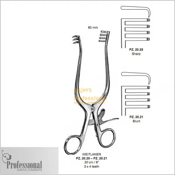[개창기구] PROFESSIONAL 셀프리드렉타 20CM (WEITLANER SELF RET 3X4 BLUNT) PZ-20.21, 1개