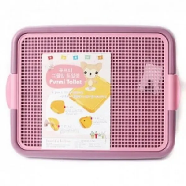 애견용품 푸르미 망 토일렛 핑크 애완견배변판 위생 강아지 1개