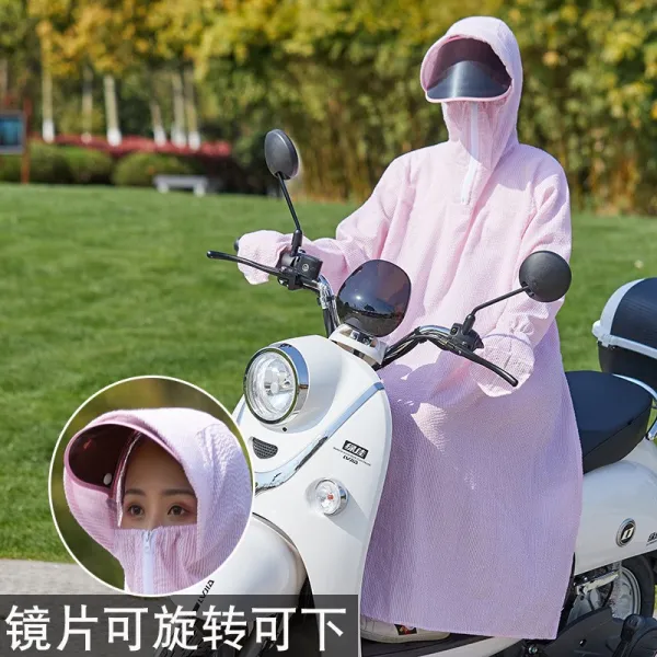 쁘띠로로 여성용기타 전동 바이크 래쉬가드 승차 전신 여름 롱 타입 전차 방어선을 무너뜨렸다 외광 레쉬 유니폼 노출방지