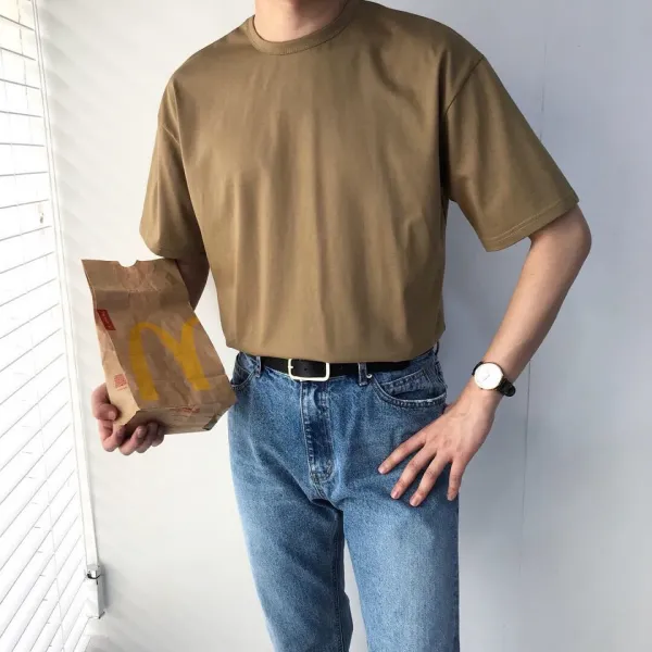 아르페 남자 미니멀 실켓반팔티셔츠 6color 반팔 티셔츠