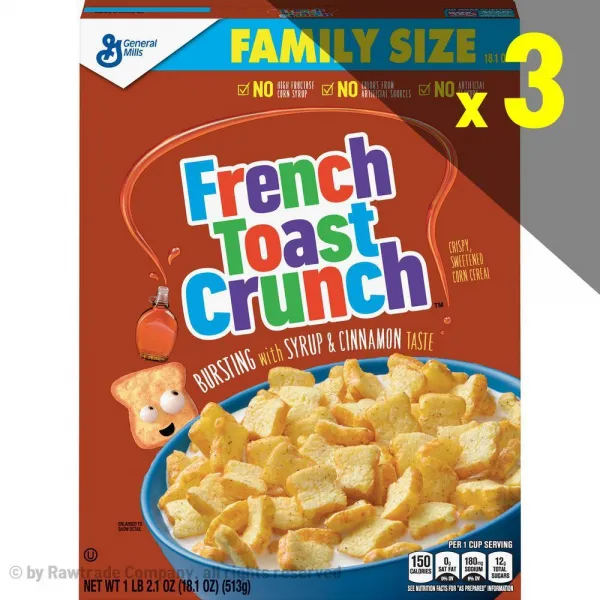 General Mills 프렌치 토스트 시리얼 513g x3팩 제네럴 밀스 French Toast Crunch Cereal, 1p