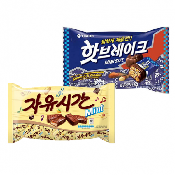해태자유시간미니+오리온핫브레이크미니, 1개, 510g+532g
