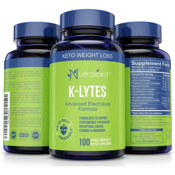 K-LYTES 전해질 보충 물 신속한 Rehydration - 비타민 D 무기물 & BioPerine 고추 제일 전해질 흡수 -, 단일상품