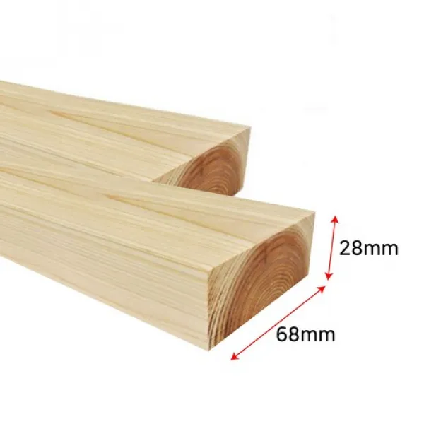 직사각형-각목 각재- 28mm x 68mm-다용도 각재 다루끼 사이즈 재단, 1개, 목재-28mm x 68mm x 1100mm