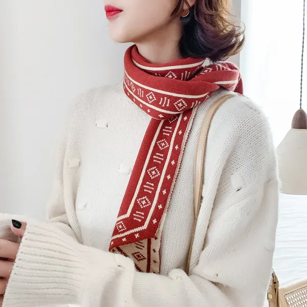 헤브아이유 쁘띠니트목도리 보온 털실바늘 짜다 보카시 목보호대 작은 여성 귀