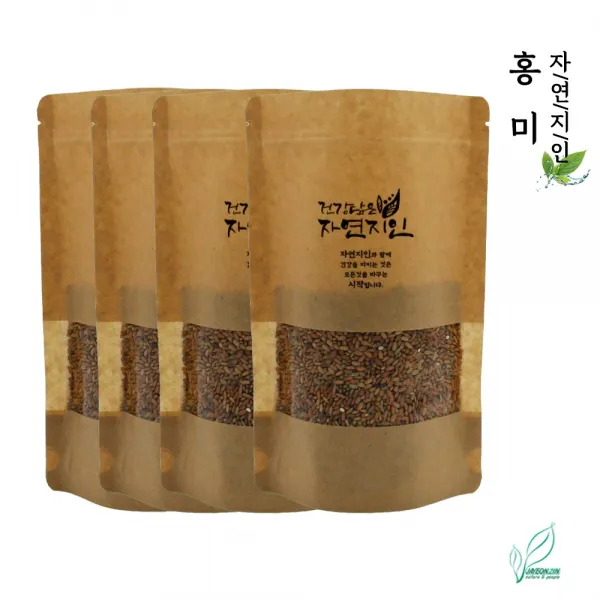 자연지인 찰홍미쌀(적미) 찰붉은쌀, 4팩, 500g