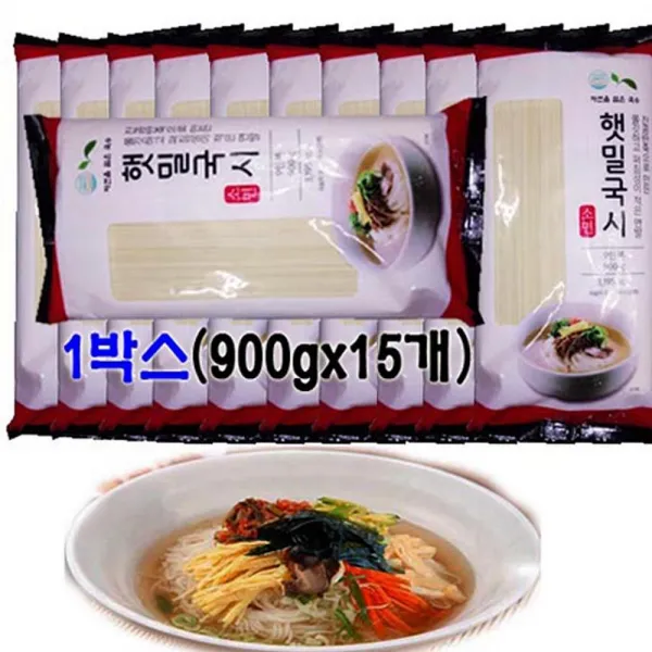 주닉스 옥천 햇밀국시-1박스 900gx15개 업소 전문용 애호박, 1