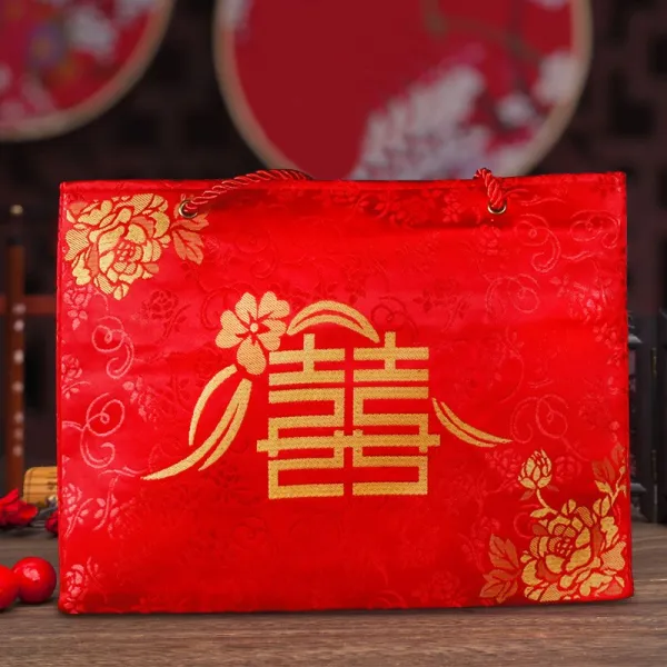 채현스토어 독창적 예단비봉투 축의금 상자 신부 시집가다 약혼함 레드가방 주머니 정함 몸차림 돈 예물 보석함 가능 룩 10 30 만 기쁘다 글자다