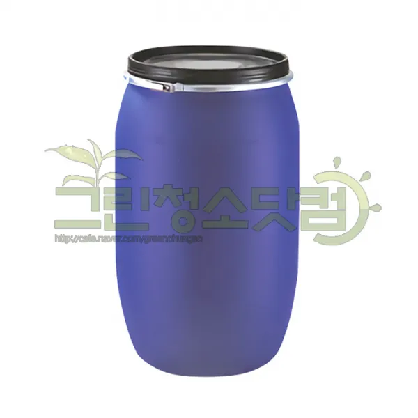 오픈드럼통 120L 503-805 PE드럼통 철밴드잠금드럼통 발효통약품통 식품 식수 안전보관통 화공약품부식없이보관 약품용기 화학용기 공드럼통, 1개, 남색