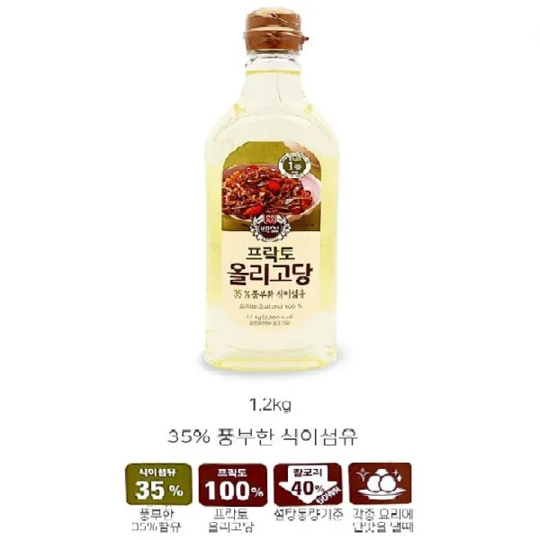  다주리쇼핑 프락토 올리고당 각종 요리에 단맛을 낼 때 백설 프락토 올리고당 1.2kg 풍부한 식이섬유 1개 백설 프락토 올리고당1.2kg