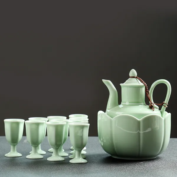 중국식 온탕 술병 데운 술주전자 가정용 술 술기 온 백주 청 도자기