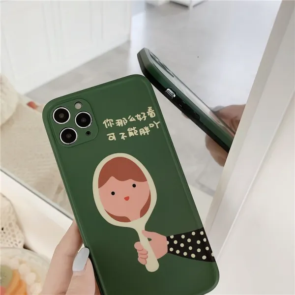노르딕 INS 삽화 애니메이션 여자 적용 11PROMAX 사과폰 XXSXRSE 폰케이스폰 7P 여성 8PLUS 실리콘 개성
