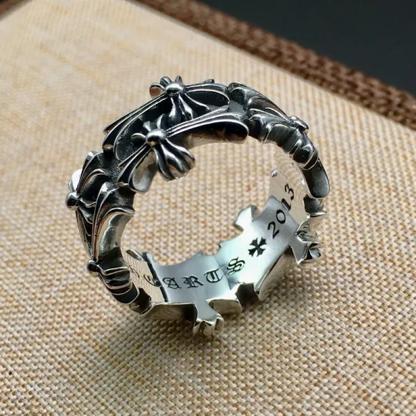 Feb.07 344번 925 순은 차이라심펑크 십자가묘비 반지 남풍 빈티지 개성 태은 반지 여자 검지Z