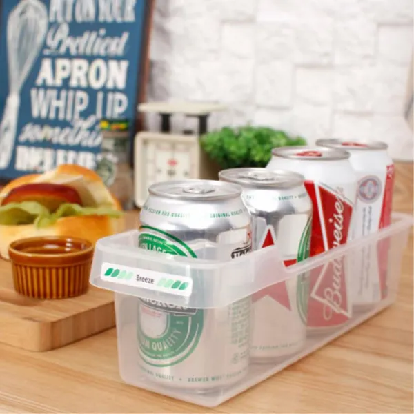 냉장고정리 맥주캔 진열대 플라스틱용기 냉장고정리함