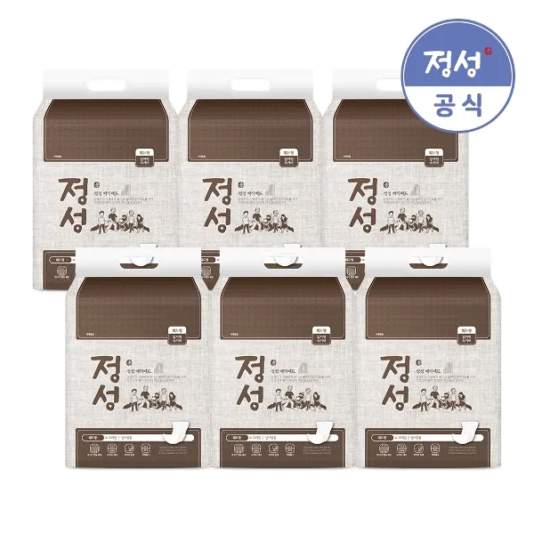 정성 성인기저귀 속기저귀 일자형 36P X 6팩, 기타