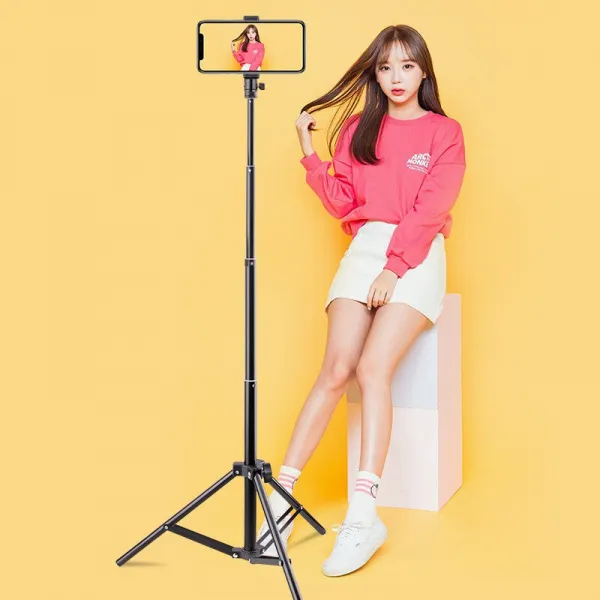 휴대폰 생방송 거치대 메인 방송 기기망 레드 링 보광 램프 뷰티 셀카 막대 삼각 받침대 떨림 퀵 릴리즈, 50cm거치대