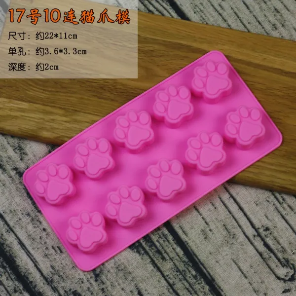 실리콘 파워 몰드 숫자 레터링 크리스마스 발렌타인 사랑 캐릭터 동물 과 빙글빙글 거푸집 17고양이