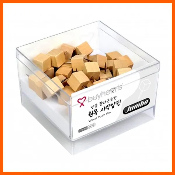 점보 방금 잘라온듯한 원목 사각압핀40pcs 친환경우드, 단일 문구류 사이즈타입