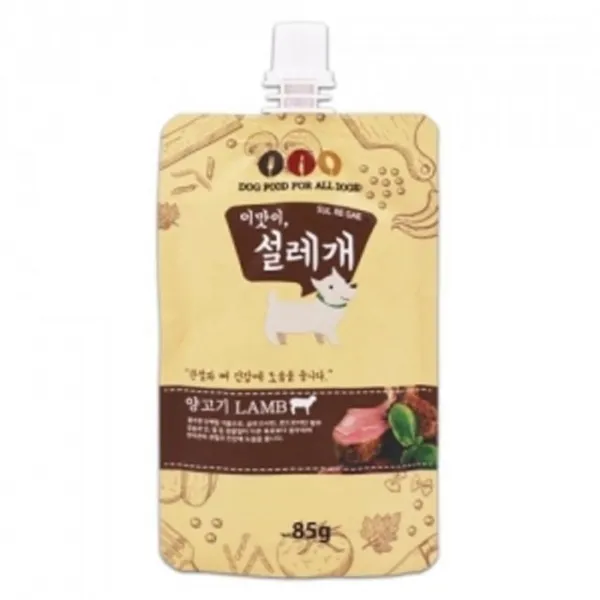 c와우만족W576BA3_애견 강아지 간식 양고기 파우치 85g x 3개 습식사료_한우스틱, 1, 본상품선택