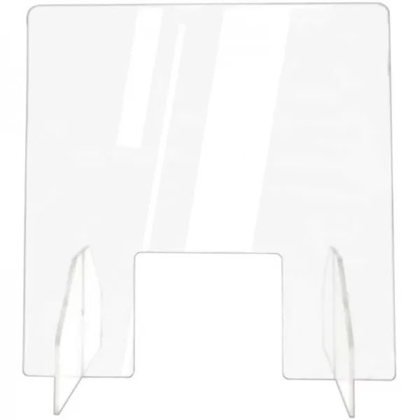 435117 / 보호 재채기 가드 카운터 용 투명 아크릴 플렉시 유리 방패 식품 스크린 고용주를위한 거래 창 White