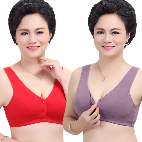 유조림 문흉녀 앞 무강권 올블라우스 브라 중 노년인 엄마 조끼 여사 순면 속옷 큰 사이즈 빨간 가슴 피부색 44/100(BCD 통컵)