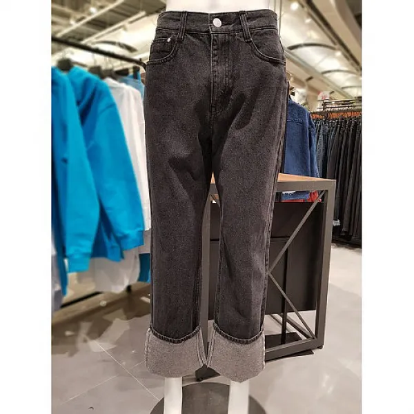 겟유즈드 Ak수원점 겟유즈드 여블랙 턴업와이드 Akns Ddw554m