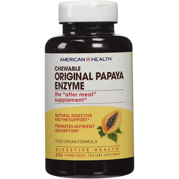 원래 파파야 효소 츄어블 태블릿은 영양소 흡수를 촉진하고 소화 글루텐 자유 채식 250 카운트 83 총 서빙을 돕는다 상세페이지 참조 상세페이지 참조