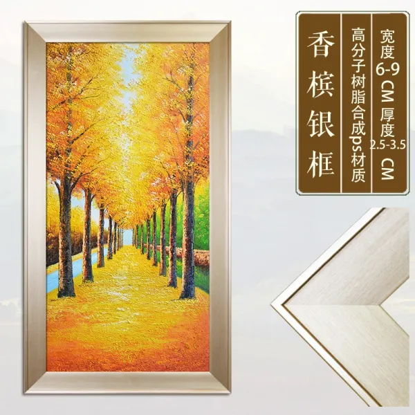 유러피안 핸드메이드 그리다 돈 버는 나무 스트릿 장식 뮤럴 통로 현관 세로판 그림을 걸다 황금 큰길 맟춤제작, 샴페인 은테 고참 화가 순수 핸드페인팅 유화그림