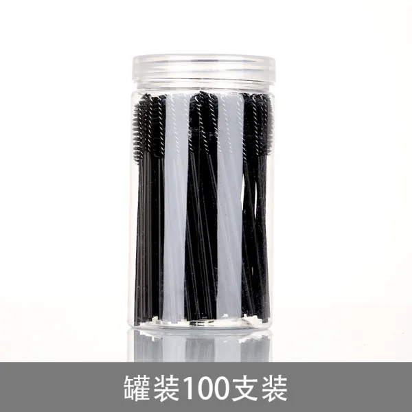 꺾꽂이 꼬임 브로브러시 극 가는 휴대 빗질함 50100즈 일회용, 인조 섬유, 블랙 100즈 （깡통 룩 )