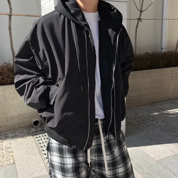 스놉 어깨깡패 오버핏 투웨이 MA-1 항공점퍼 후드탈부착 블루종 봄버 바람막이 자켓_(2color)