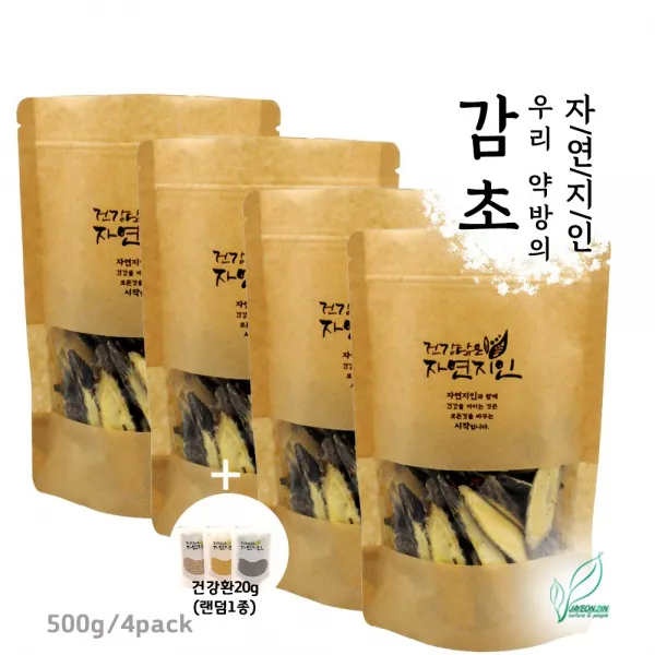 자연지인 감초 중국산, 4팩, 500g