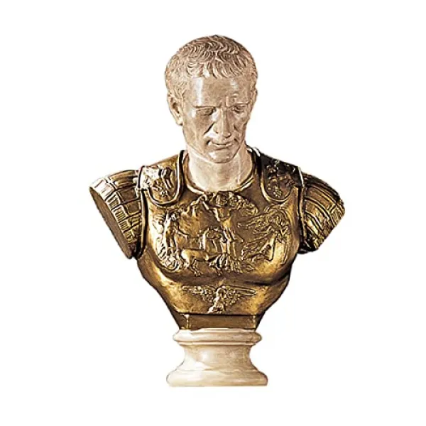 EOM 갑옷 흉상 조각상 27 인치 인조 청동 및 석재의 디자인 Toscano Julius Caesar - E0748001U5CVOW3, 기본