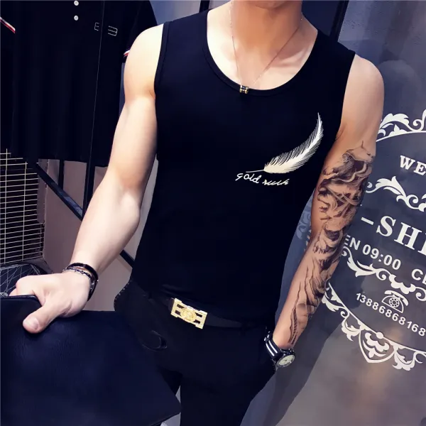 플레이윙 라운드티 남성 런닝 남자 여름 이너 민소매 스키니핏 스판 슬림핏 헬스 피트니스 운동 넓은 어깨 나시
