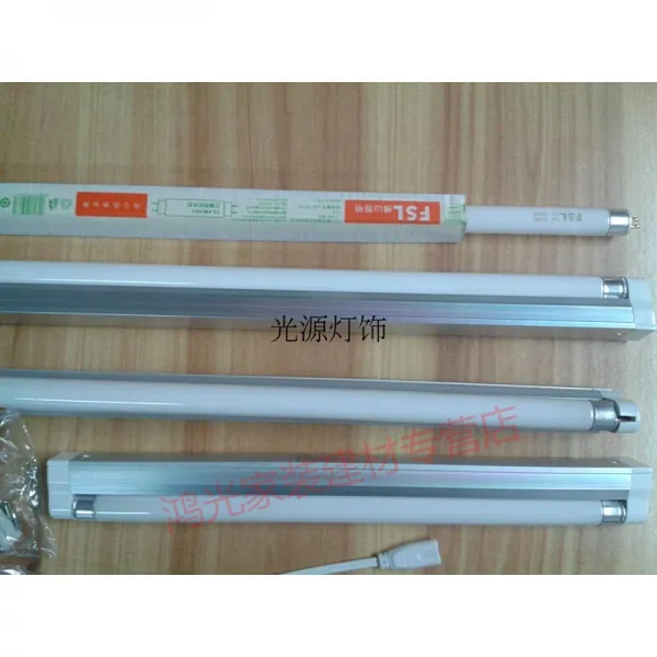 T5 전자 에너지 절약 받침대 삼 원색 형광 등관 불 산등성이 일체화 2 공 삽입 선 8w 14w28w 14w57 Cm 노란색 기타 상세페이지 참조