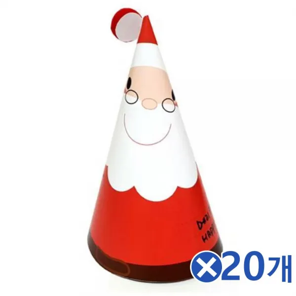크리스마스 산타 꼬깔 엽서만들기x20개 DIY 미술시간/꾸미기/크리스마스인테리어/미술시간/꾸미기재료/교, 단일상품