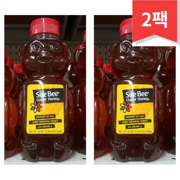 Sue Bee Clover 수비 클로버 허니 꿀 곰모양 680g 2개 Honey bear shape