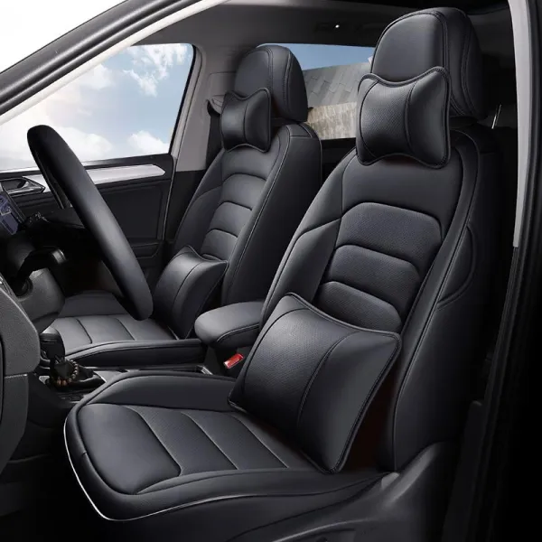차량용시트커버 20스타일특별 Model3전용 좌석시트 ModelS ModelX Tesla3D진피 시트커버 전면덮개, T10-블랙색-특진 가죽 호화판