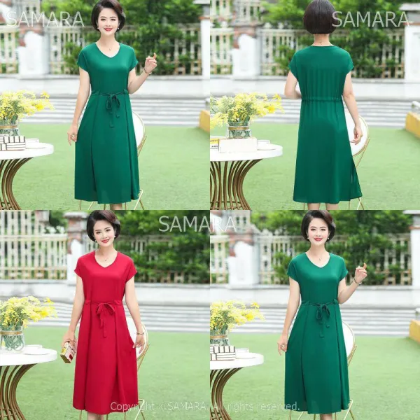 Qterra 특허브랜드 중년여성 원피스 엄마옷 루즈핏 티셔츠 빅사이즈