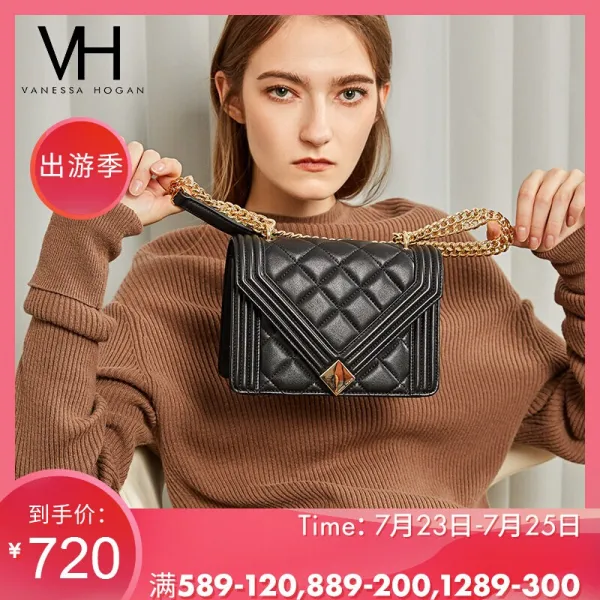 VH 여성백 크로스백 2019 신상품 7 석 여자친구에게 진피 사치품 발렌타인데이 선물 패셔니스타와 같은 소가죽 경치 체인 작은 향기
