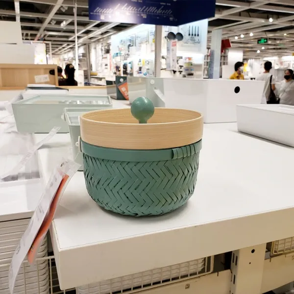 수납함브라운 IKEA 선발함 인하여 사유 덧붙이다 뚜껑 사물합 화장품 소품 바구니 보석함 4562213246, 본상품