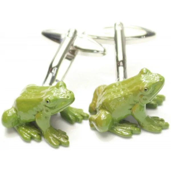 개구리에 깜짝 인계 개구리 커프스 커프스 커프스 단추