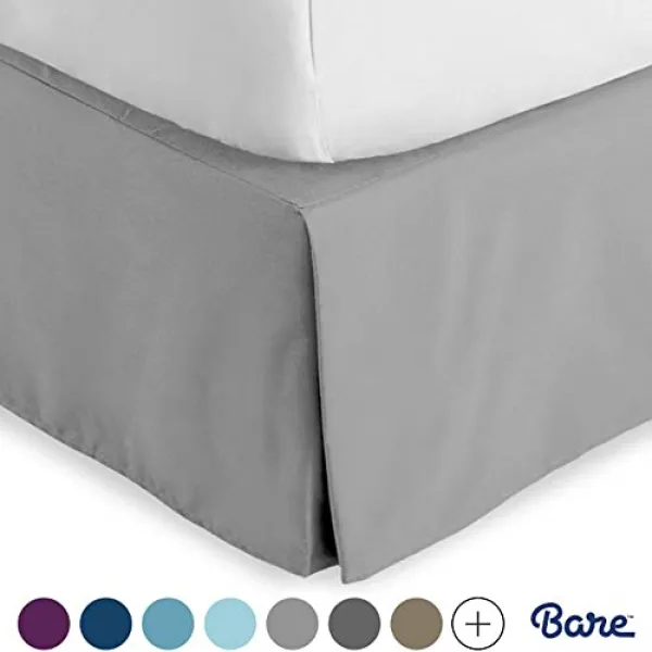 어린이 침대 스커트 더블 브러시 마이크로 화이버 15 인치 맞춤형 낙엽수주기 1800 초소형 수축 및 퇴색 더블 밝은 회색 본상품