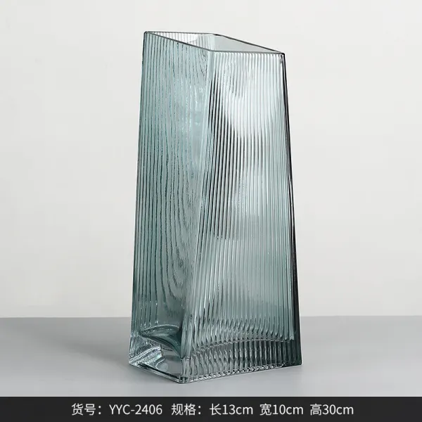현대 심플 독창적 기하학무니 유리화병브라운소 수배기 소프트 실내 진열 장식품, 본상품, 호수블루 YYC－240 6
